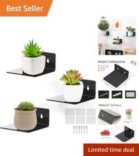 Glossy 3.9" Acrylic Floating Shelves for Display - Easy Installation Wall Decor
