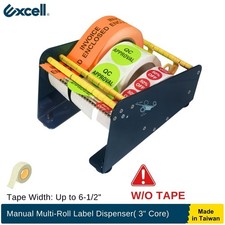 Excell Manual Multi-Roll Label Dispenser 165mm Wide 75mm Core Heavy Duty (No Lab