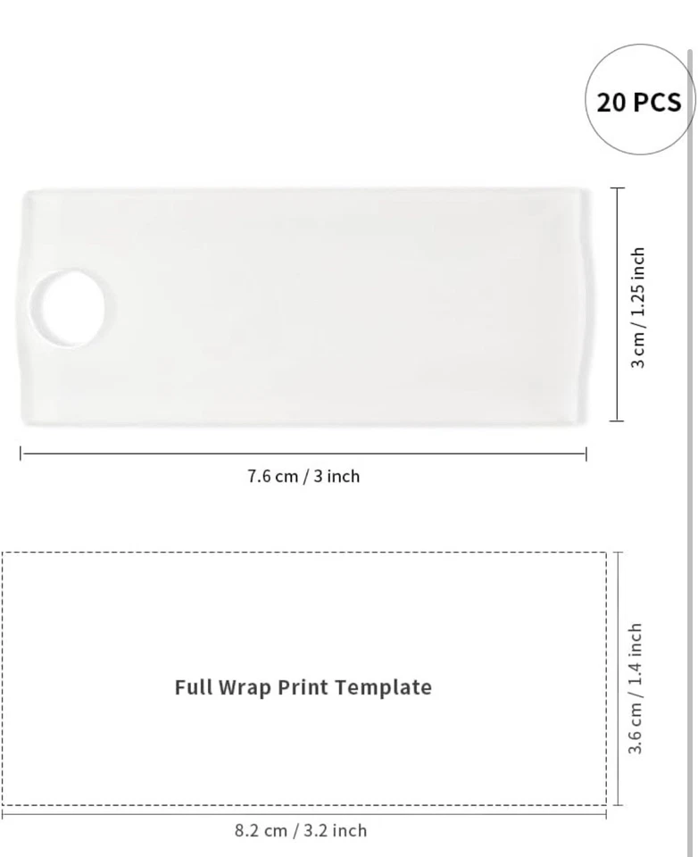 PYD Life 20 PCS Sublimation Acrylic Name Plates Blanks 3" x 1.25" for Stanley - Image 2 of 4