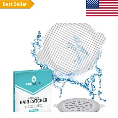 25 Pack Disposable Shower Drain Hair Catcher - Peel & Stick Waterproof Strainers