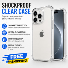 Shockproof Clear Case For iPhone 17 16 15 14 13 12 11 Pro Max Plus Cover