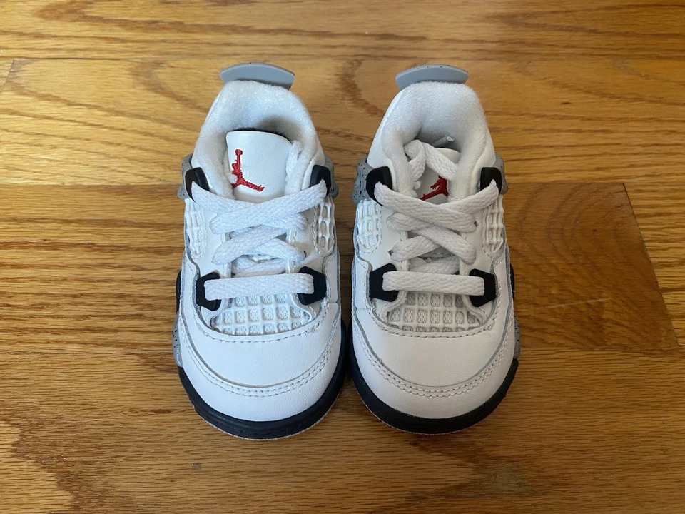NEW Nike Air Jordan 4 Retro OG TD White Cement IB4387-100 Toddler Size 2c - Image 3 of 4