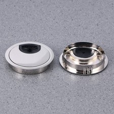 2 Pieces Desk Hole Cover Cable Grommet Brushed Texture Office Table Wring