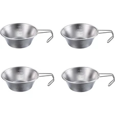 Campingmoon Sierra Cup Stainless Steel S-220 Camping Sierra Cup 310ml, 4 Pieces