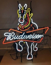 Clydesdale Horse Beer Bowtie 24"x20" Neon Sign Lamp Light Gift Show Glass NM