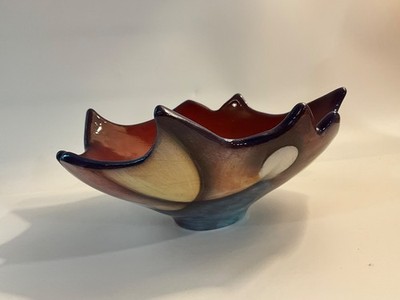 Harris-Cies Studios signed unique abstract pottery bowl- 9'' x 8'' x 4''