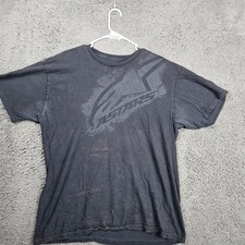 Mens Alpinestars Graphic T Shirt XL Black Short Sleeve Casual Motorcycle
