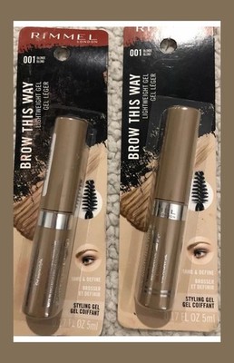 Rimmel Brow This Way Lightweight Brow Gel, 001 Blonde Lot Of 2
