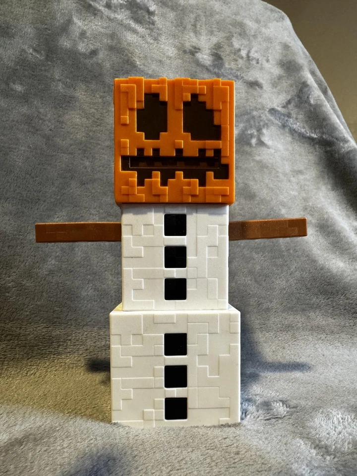 Figura de acción grande Minecraft Snow Golem Mattel 2015 DNH19 juguete Jack O'Lantern Foto 2 de 4