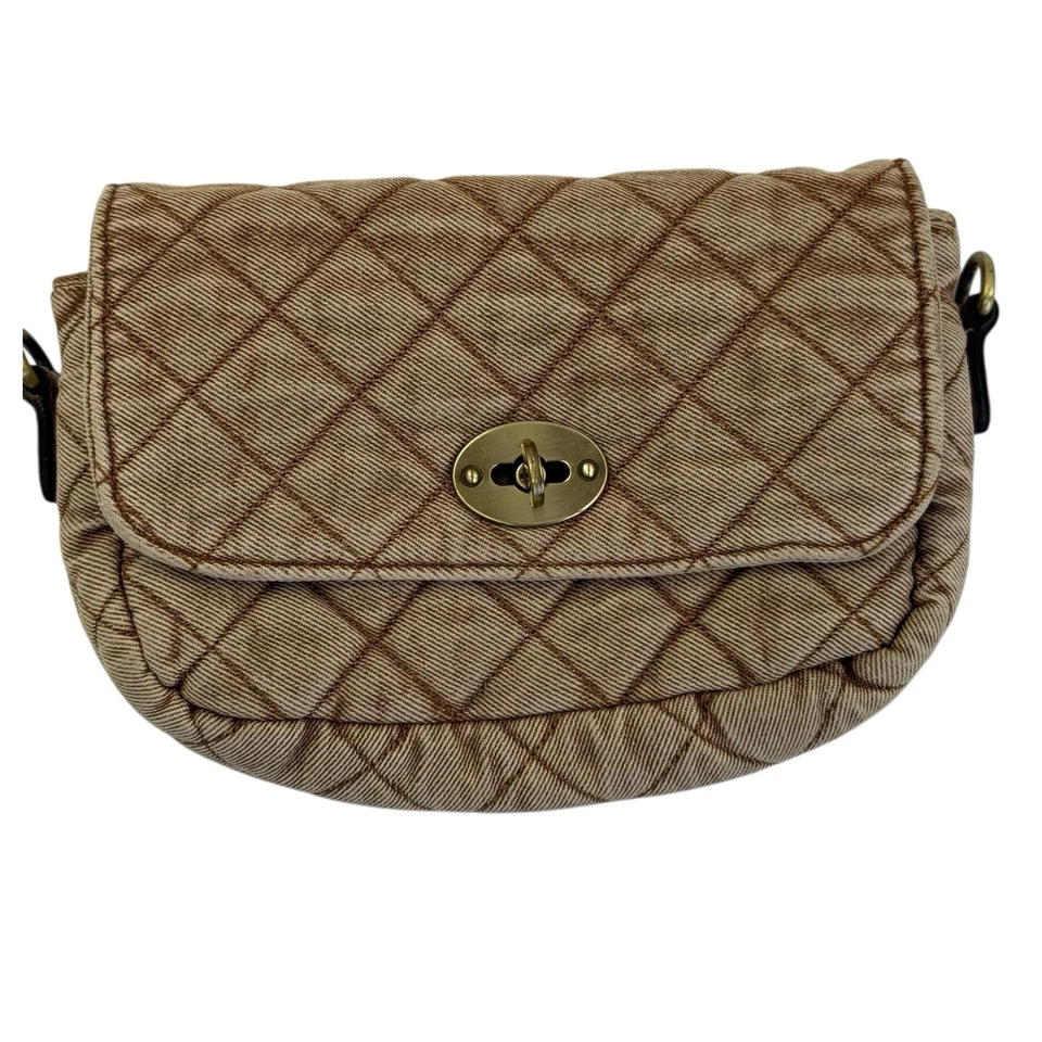 Patricia Nash Acolchado Denim Bonny Bandolera Galleta Bronceado Cartera SIN CORREAS Cartera Foto 2 de 4