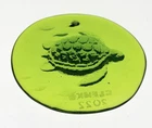 Blenko Handmade Glass Sea Turtle Suncatcher Ornament in Olive Signed