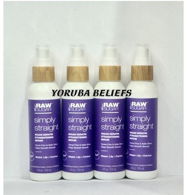 Raw Sugar Simply Straight Keratin Straightening Serum 4oz Lot of 4