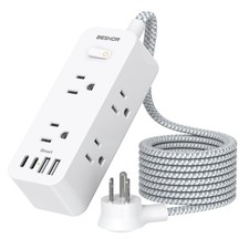 Power Strip Surge Protector, 5Ft Extension Cord, 6 Outlets with 4 USB Ports ...