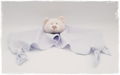 *   babydream / Rossmann - Schmusetuch Bär - Stern - blau weiß - RAR  ... *