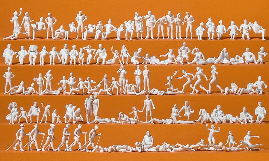 Figuras Preiser H0 Sin Pintar 16357, Tiempo Libre En El Lago 120 Figuras