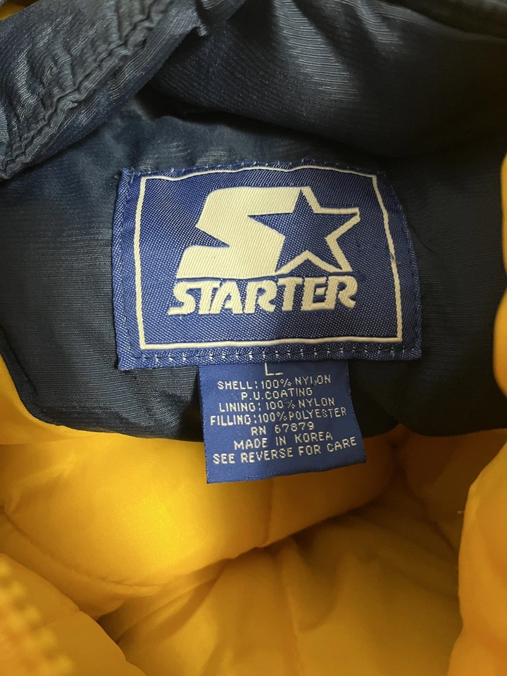 De Colección Años 90 Starter "Michigan" Pullover 1/4 Cremallera Chaqueta con Capucha Grande  Foto 2 de 4