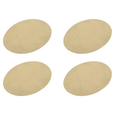 Elbow Knee Iron-on Fabric Patches Repair Patches Oval Apricot 4Pcs