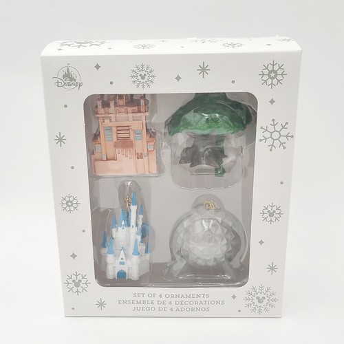 2025 Walt Disney World 4 Park Icons Ornament Set Castle Epcot Hollywood Animal - Picture 1 of 3