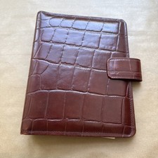 Vintage unused Microfile Soverign personal organiser brown academia leather