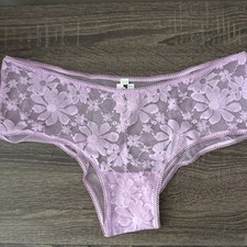 Pink By Victoria s Secret Large Lavender, Sheer Floral Mesh, Cheeky Panties