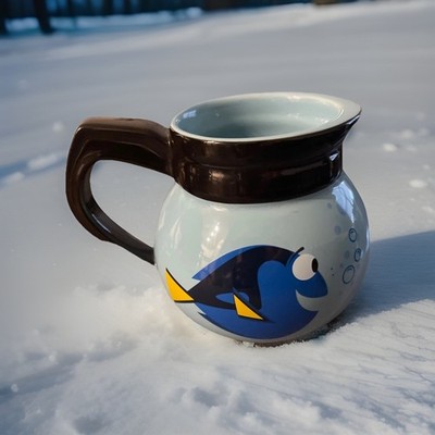 Disney Store Pixar Finding Nemo Dory Coffee Pot Mug Ceramic Cup Blue 16oz EUC