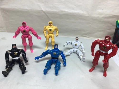 Vintage Bandai 1995 Mighty Morphin Power Ranger Ninja Action Figures Lot Of 6