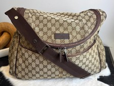 Borsa per pannolini Gucci in tela marrone