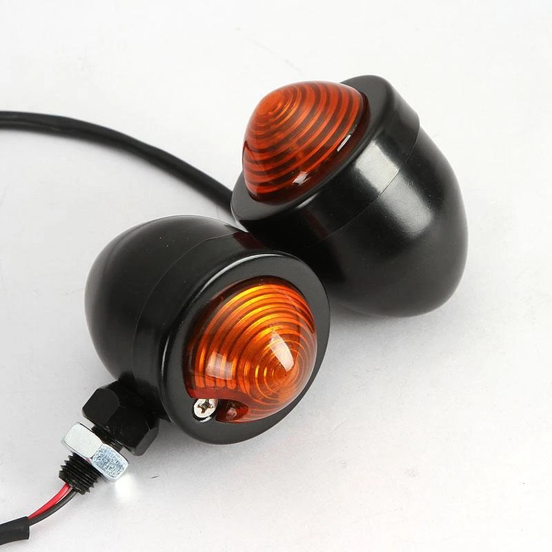 2x Motorcycle Turn Signals Lights Indicator Amber Lights Universal - Image 3 of 4