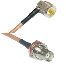 RG400 UHF Male Angle to BNC FEMALE BIG BULKHEAD RF Cable FAST-SHIP LOT