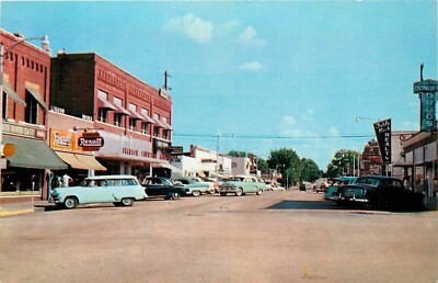 1950s Branson Missouri Commercial Street autos Teich Ozark Postcard 25-868