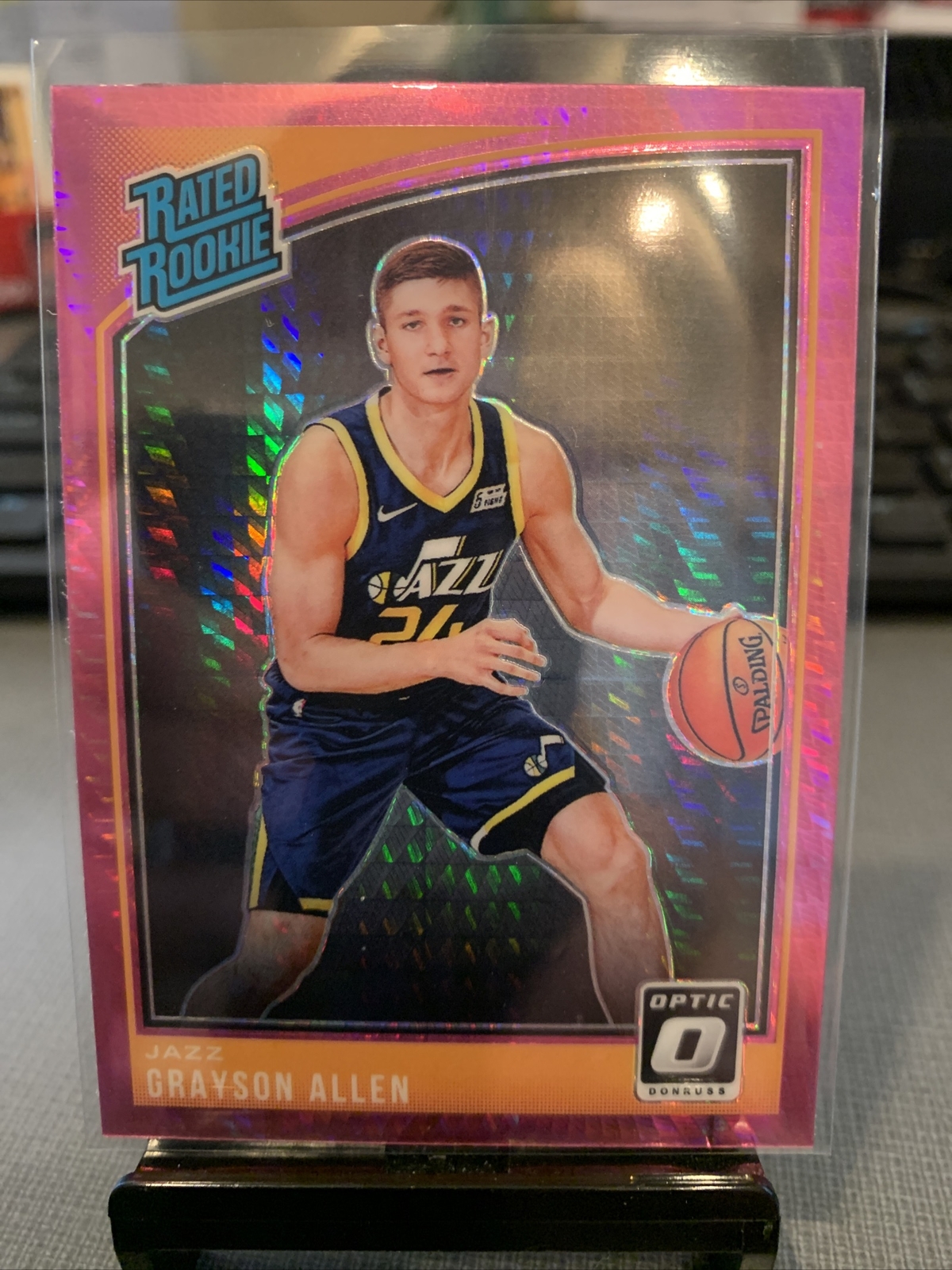 2018-19 Grayson Allen Hyper Pink Prizm Rated Rookie RC Donruss Optic #156