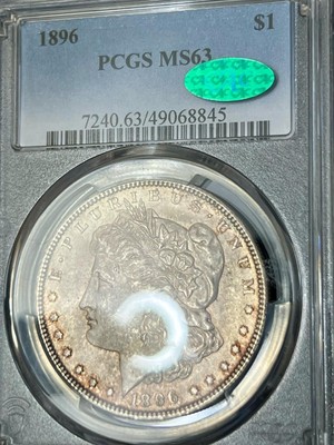   1896-P Morgan Dollar PCGS MS63 AND CAC!!! TONED NICE PATINA!  