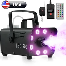 500W LED Smoke Fog Machine RGB Color Stage Fogger Effect Halloween Disco Club US