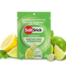SaltStick Fast Chews - Lime - 12 Pouches of 10 Chews - Electrolyte Replacement