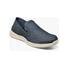 Nunn Bush Conway EZ Moc Toe Slip On Casual Shoes Navy Multi 85062-492