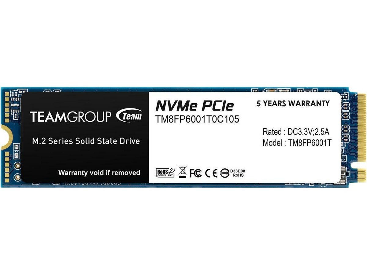 内蔵型SSD Team M.2 2280 NVMe SSD 1TB PCIe Gen3x4 Team Group 1TB MP33 M.2 2280 PCIe 3.0 NVMe 3D NAND Internal