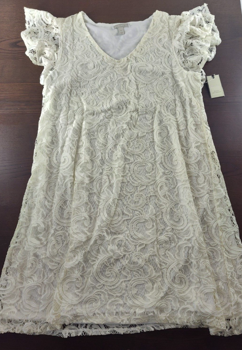 Dana Buchman Dresses | Dana Buchman White Lace Dress Size Large | Color: White | Size: L | Ue_Shop's Closet