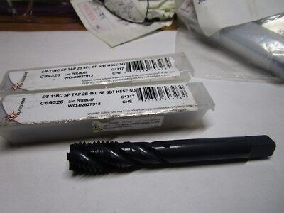 5/8- 11x4.3307 OAL 4 Fl Steam Oxide HSS E Powder Metal Bottom Spiral  Tap QTY 2