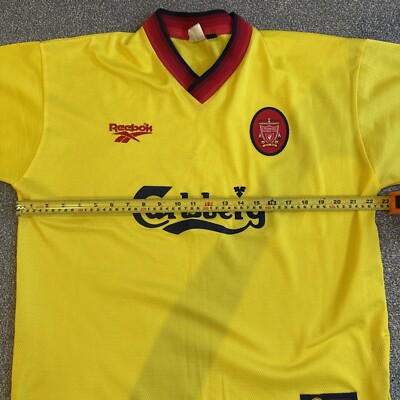 Liverpool FC Shirt 97/98 Rare away reebok, yellow , Carlsberg