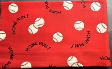 Kids Sports Baseball Fabric Home Run Quilting Scrapbooking Ships Worldwide