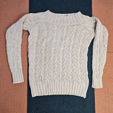 Vineyard Vines Cable Knit Fisherman Crewneck Sweater Large Cream Chunky V0d