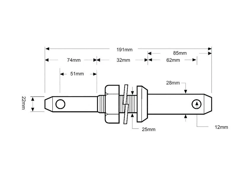 2x Gorilla Unterlenker - Gerätebolzen KAT2 - 22mm Fendt / 32mm Gewindelänge - Bild 2 von 2