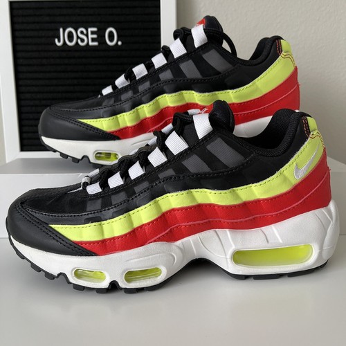 NIKE AIR MAX 95 NEON RED WOMENS SHOES 