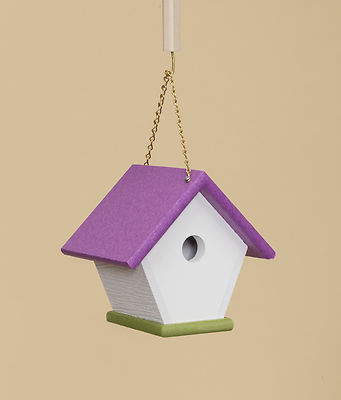 WREN BIRD HOUSE - Amish Handmade Weatherproof Poly Hanger - 17 Color Choices USA
