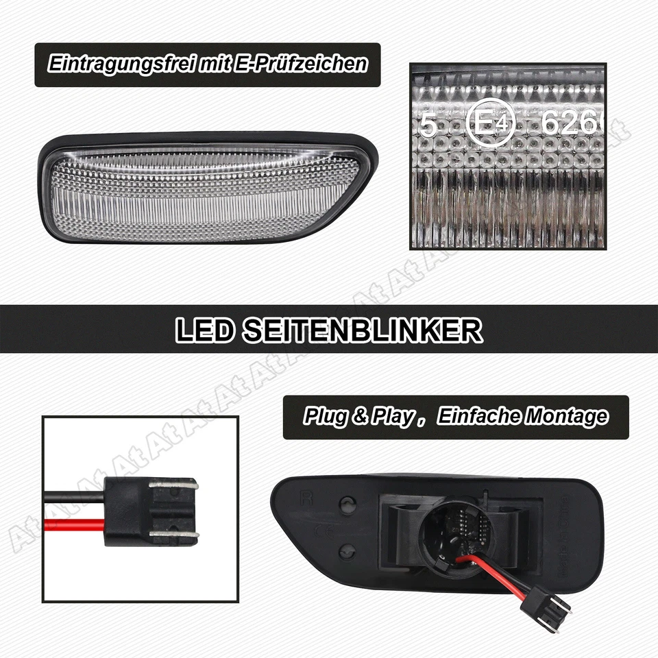 2x LED Seitenblinker Seitenbegrenzungsleuchten Für Volvo S60 S80 V70 XC70 XC90 - Bild 4 von 4