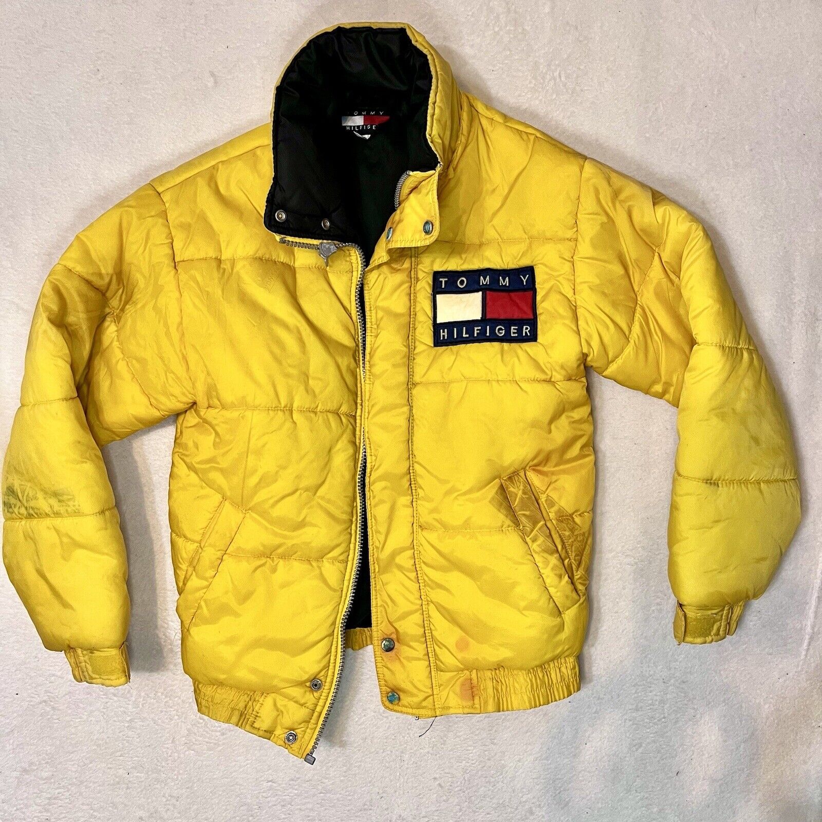 Installatie regeren Europa Vintage Tommy Hilfiger Yellow Puffer Jacket Small