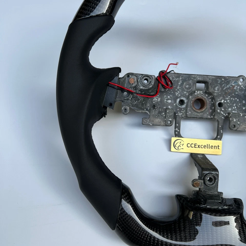 Volante deportivo plano LED de fibra de carbono real personalizado para Mazda RX-8 2004-2011 Foto 4 de 4