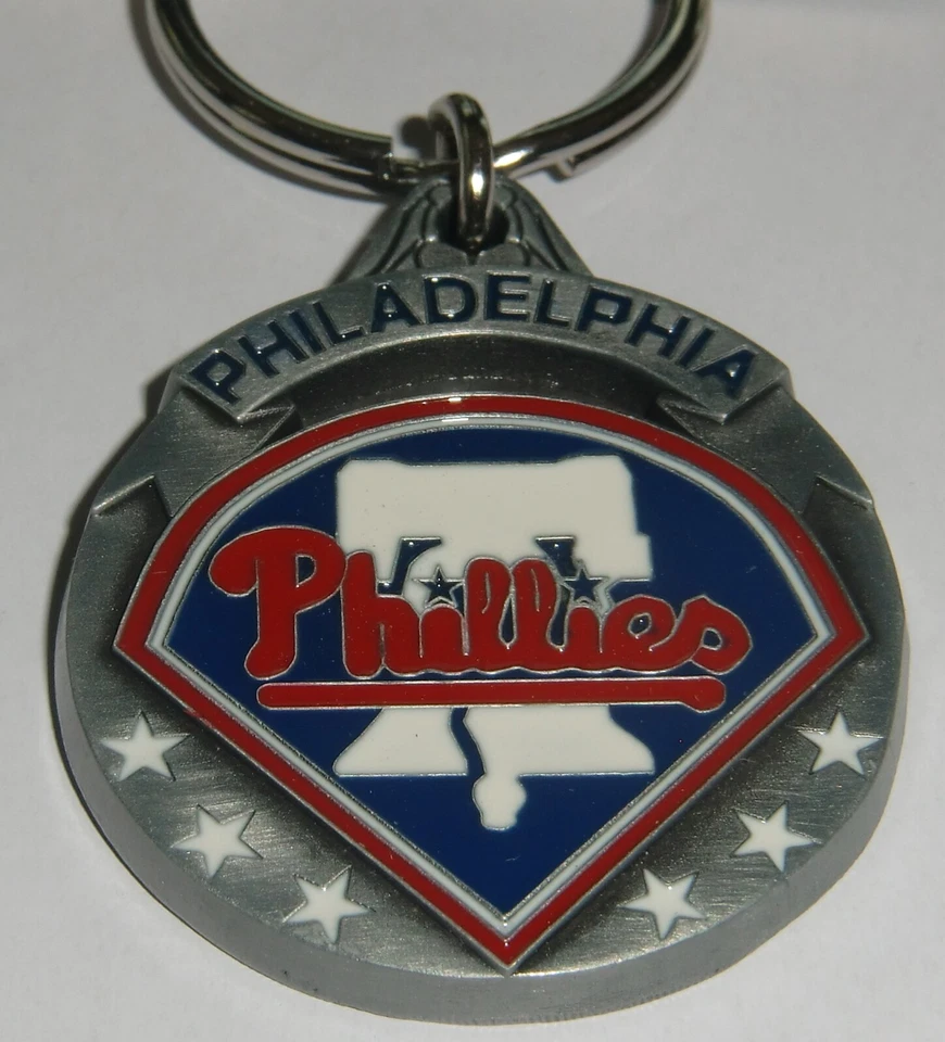 Philadelphia Phillies 3-D Metal Key Chain MLB Licensed Baseball (Round) - Image 2 of 3