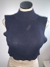 Vintage Dickie Navy Blue Mock Turtleneck 100 Acrylic Unisex