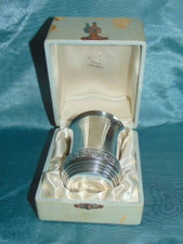 Antique Silver Plate White Metal Cased Christening Cup French